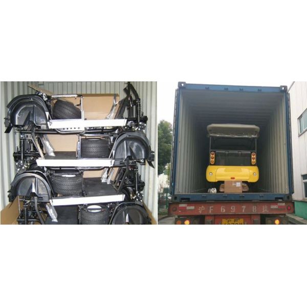 Luxury Brown Color Electric Golf Carts Sightseeing Bus For Six Person Low Noise