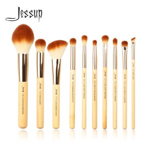 Quality Jessup 10 Piece Makeup Brush Set Eco Friendly Bamboo Handle for sale