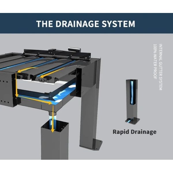 Villa Yard Electric Turning Louvers With Retractable Roof Aluminum Louvered Pergola