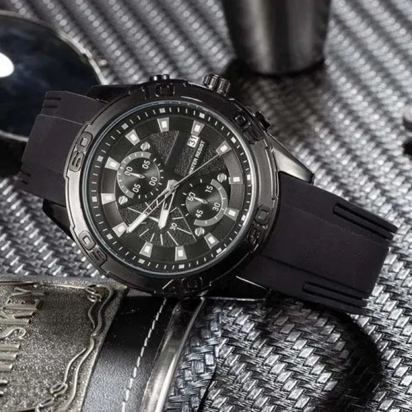 Digital Silicone Alloy Quartz Rubber Band Mens Watches With Strap Chronograph