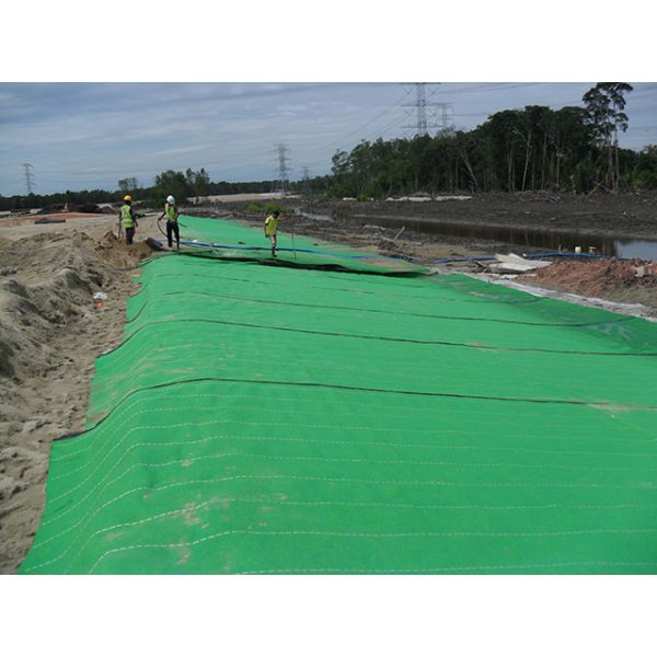 250gsm PP Woven / Nonwoven Geotextile Composite Sand Filled Mattress For River Bank
