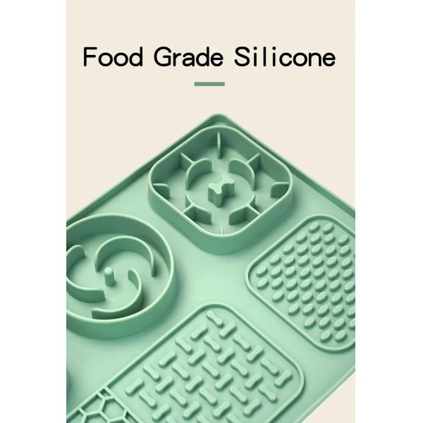 All in One Dog Lick Mats Rectangle Dog Slow Feeder Mat Eco Friendly With Suction Cups