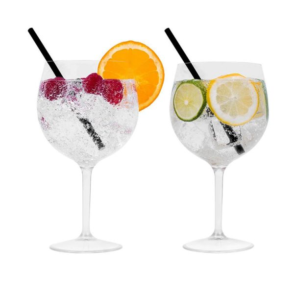 Clear Reusable Plastic Wine Glasses Cocktail Plastic Gin Balloon Home Picnics BBQ