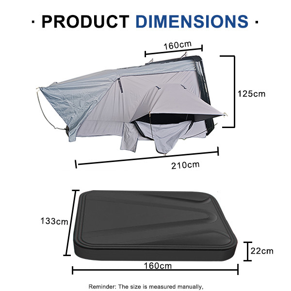 Customized Professional Abs Hard Shell Roof Top Tents Side Folding Camper Van Roof Tent