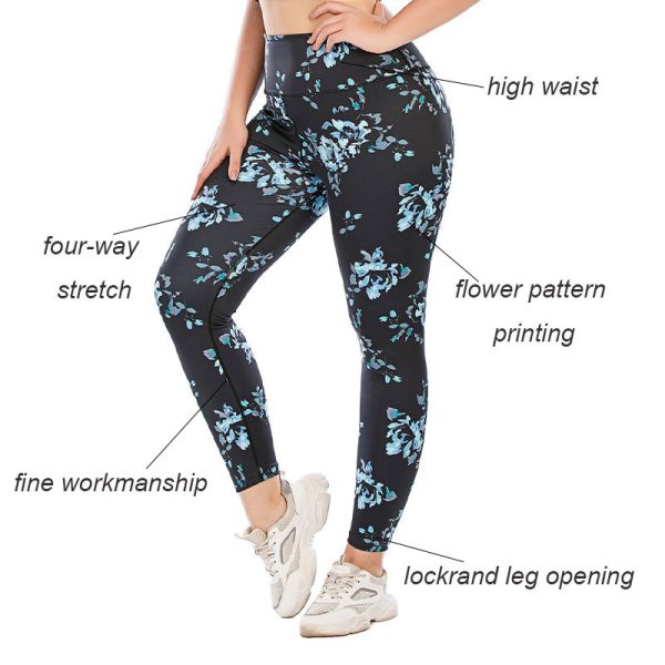 Moisture Wicking Girls Patterned Yoga Pants Anti UV Polyester Spandex Workout Leggings