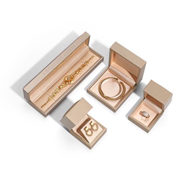 Custom Champagne Gold Jewelry Packaging Boxes For Bracelets And Hoop Earring