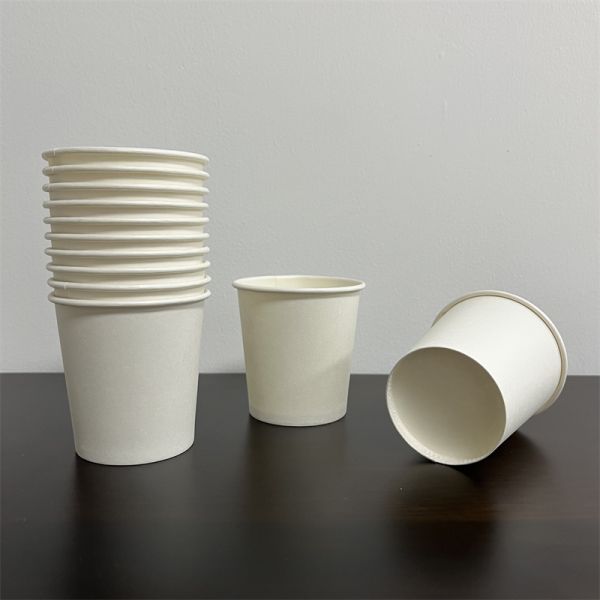 Biodegradable PLA PE Coated single wall paper Cups 1oz-4oz with Lids