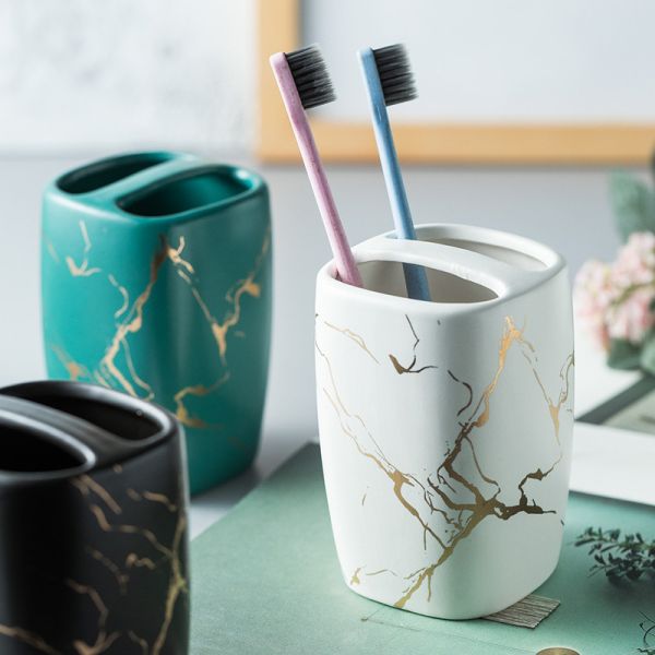 Custom Luxury Ceramics Bathroom Accessories , Marble Bathroom Sets For Home Hotel Gift