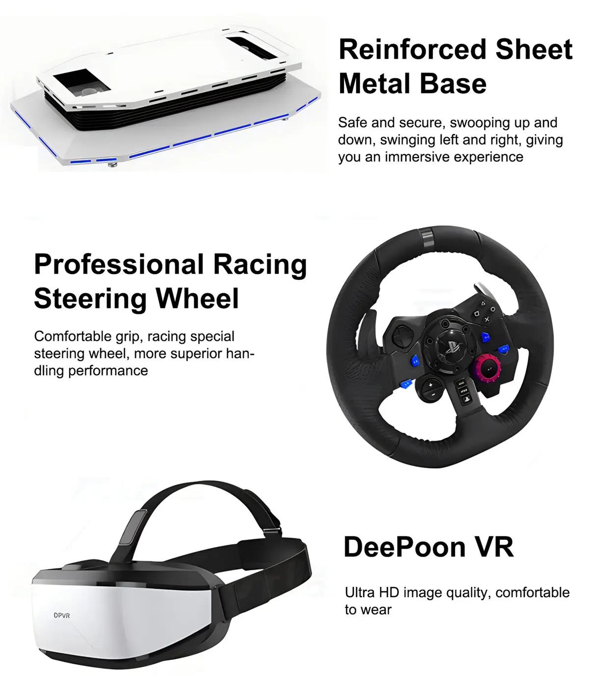 220V Virtual Reality Race Car Simulator 1 Seat 2500W With Deepoon Glasses
