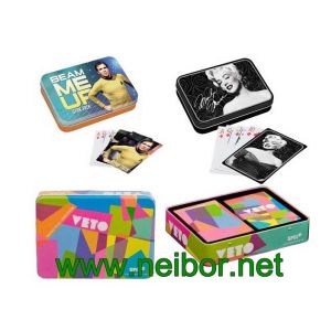 China poker tin box playing cards tin box on sale