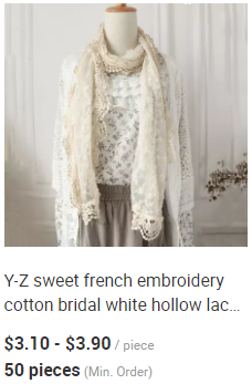 Y-F 2023 Autumn Girls Two Tone Detachable Lace Collar Crochet Kids Cotton Flower Wedding Vintage Collar