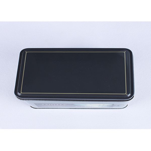 Rectangle Metal Coffee Tins Container Box With CMYK Printing 125 x 82 x 82 MM