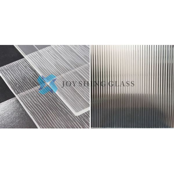 6mm 8mm Clear Patterned Glass , Tempered Reeded Fluted Glass