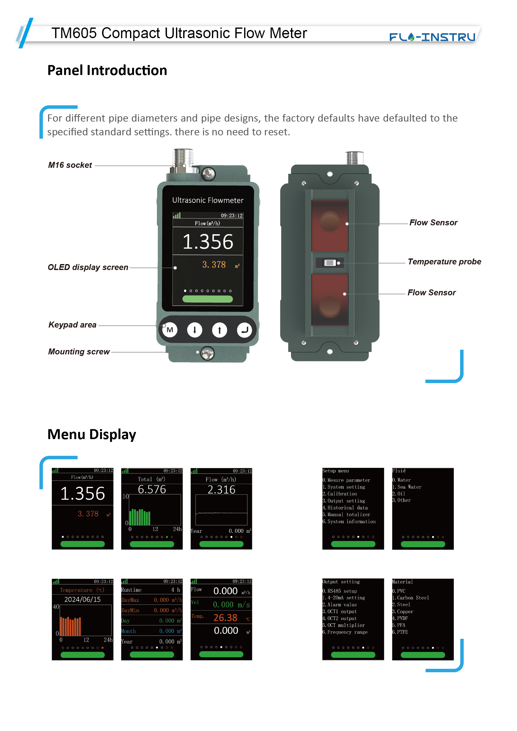 TM605 Clip On Ultrasonic Flow Meter For Accurate Flow Monitoring