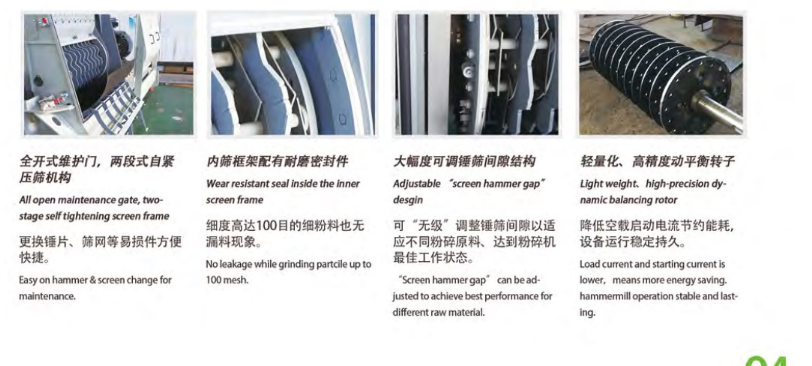 5-6t/H Wood Sawdust Hammer Mill For Wood Chip Shredding Customized Color