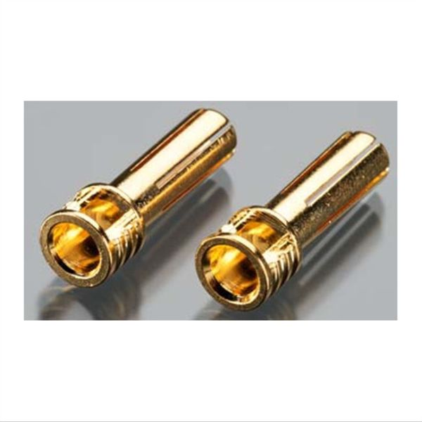 Flat Top 5mm Gold Plated Bullet Connectors , Brass Gold Plated Speaker Banana Plugs