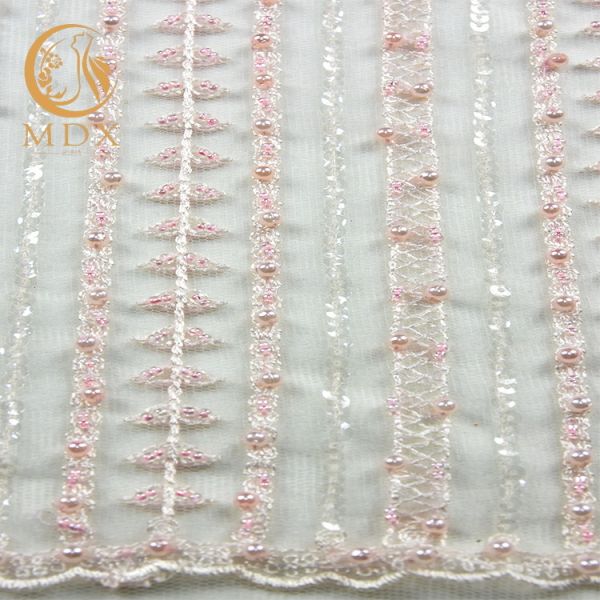 MDX 3D Bridal Lace Fabrics 20% Polyester Lace Material For Dress