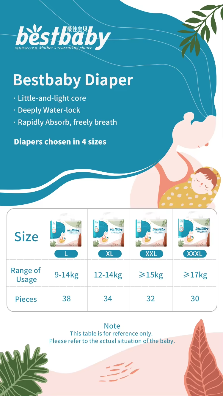 Best Baby Diaper Brand Custom Good Price Organic Baby Soft Breathable Dry Surface Diaper