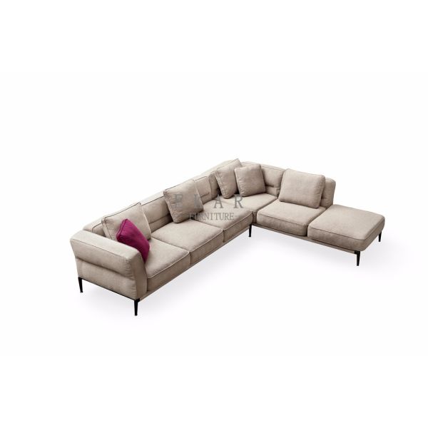 Italian Design Linen Corner Couch Modern Sofa Set for Living Room