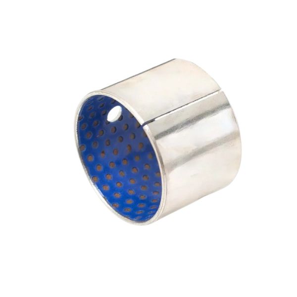 Metal-Polymer Plain Bearings Oil/Grease Lubricated Bushing With Blue POM Coated Self Lubricating Bearing
