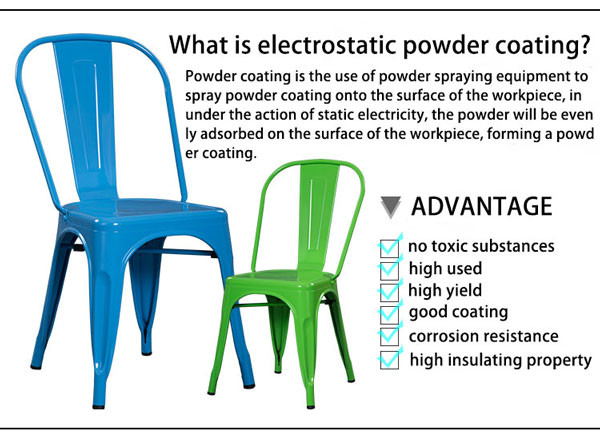 Colourful Restaurant Metal Frame Dining Chairs Vintage Lightweight 43cmx44cmx85cm