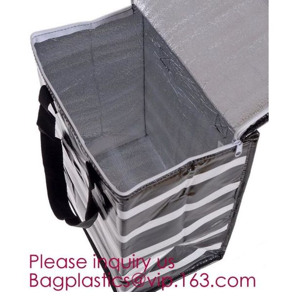 Foldable Lunch Insulated Cooler Bag Heated Food Delivery Bag Thermal Pizza Delivery Cooler Bag