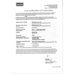 Suzhou WIDO Machinery Co., Ltd Certifications