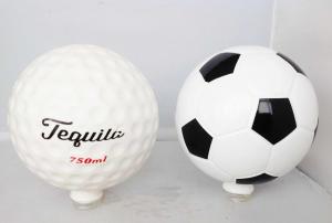 Quality Soccer Ball Tequila Glass Bottle With T Cork Screw Cap Full Coating Gradient Painting for sale