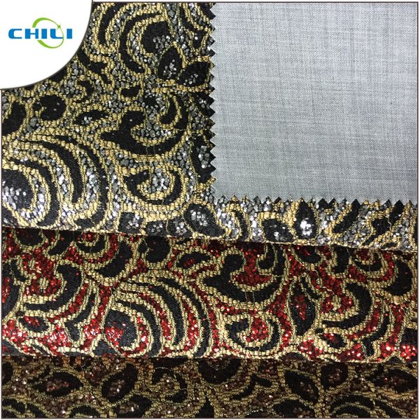 New Flocking Fashion Pu Leather For Mesh Glitter shoe Leather