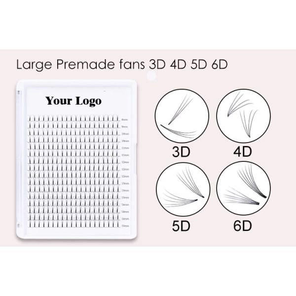 0.1mm Thick Volume Lash Extensions , Black 3d Mink Fur Eyelash Extensions