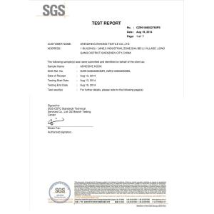 Shenzhen Zhihong Textile Co., Ltd. Certifications