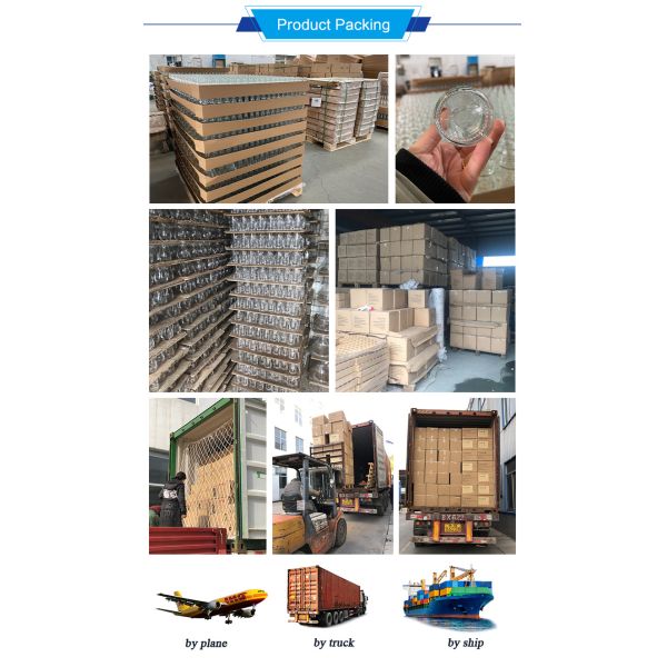 250ml 500ml 1000ml Round Clear Wide Mouth Apothecary Jars Reagent Glass Bottle with Cork Lids