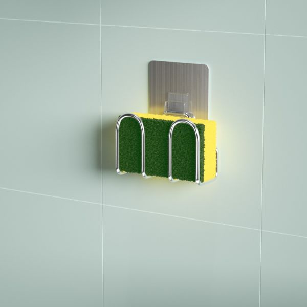 Self Adhesive Sponge Brush Bathroom Caddy Holder Damage Free ODM 100mm Wide