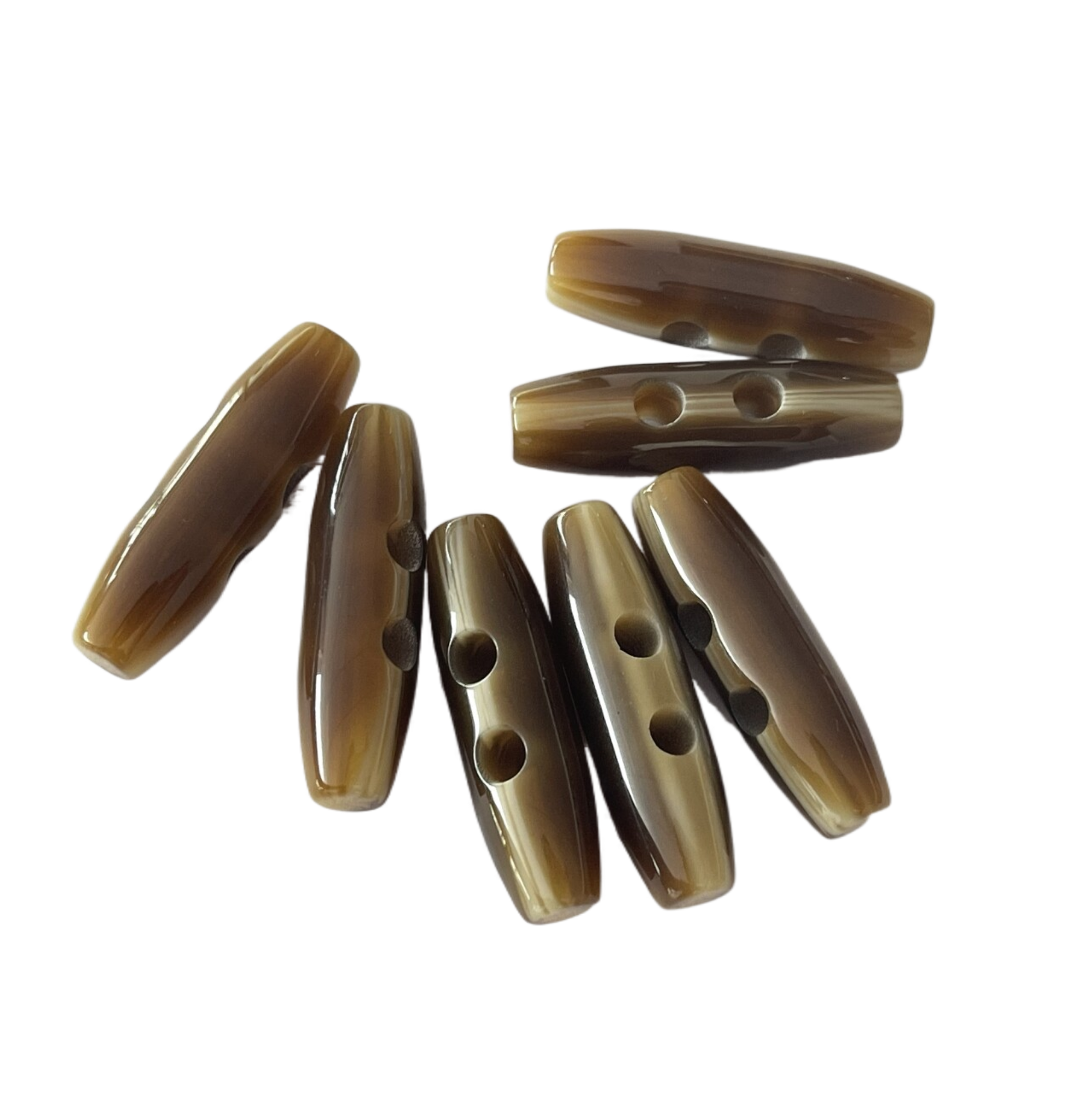 2 Holes Shaded Oval Shape Toggle Coat Horn Buttons Use On Jacket Sweater Coat