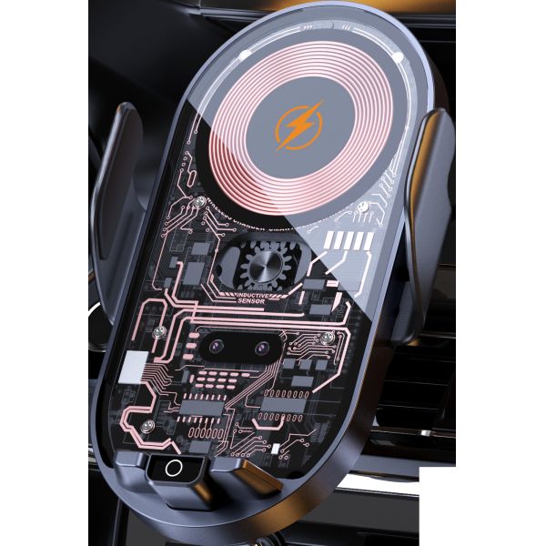 360 Glass Mirror Smooth Air Vent Cell Phone Holder Car Mount Fast Charge Phone Holder