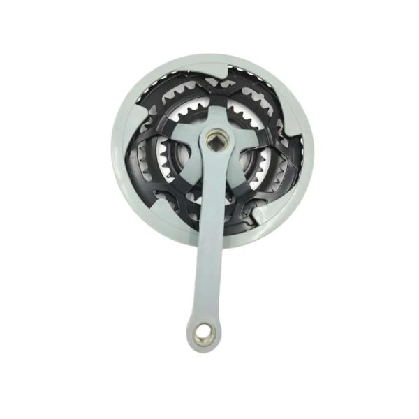 Hot sale Gary color mountain bicycle chain wheel and crank. 3 speed Mountain bike sprocket set 28 38 48T 165MM.