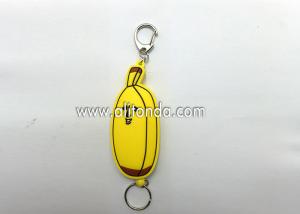 China Amazon hot sale stationery gift soft pvc cartoon animal cover retractable banana shape fruit ID badge reel on sale