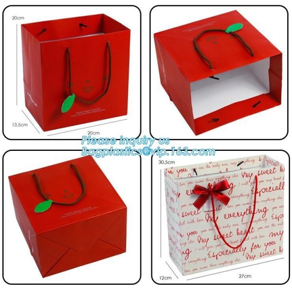 Elegant Embossed For Presents Clothing Wedding Birthday Bridal Baby Shower Paper Gift Bags Modern Fancy Cute Paper Premi