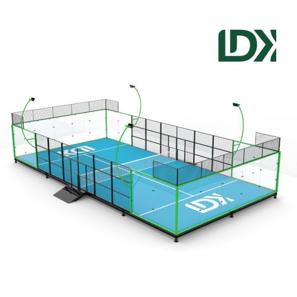 Customized Size Padel Court Portable Indoor Outdoor Panoramic Design With Base Cost