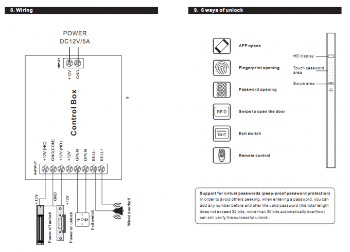 Double Side Electronic Intelligent Glass Door Lock With Handle Wireless App Control