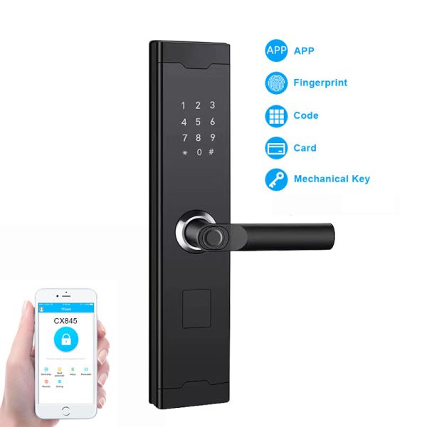 USB Charging Port Fingerprint Door Lock Home Keyless Door Lock With App TT Lock