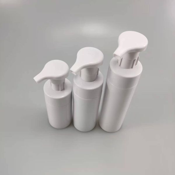 Industrial Cosmetic 100ml 120ml 150ml 200ml Round PET Foam Soap Bottle with Claim Pump