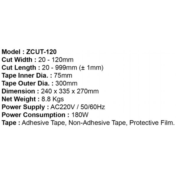 ZCUT-120 Heavy Duty Automatic Tape Dispenser Machine For XL Size Adhesive Tapes