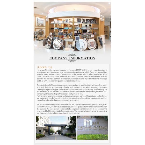 European Retro Glass Mirror Photo Frame 180*230*15MM Size High Hardness