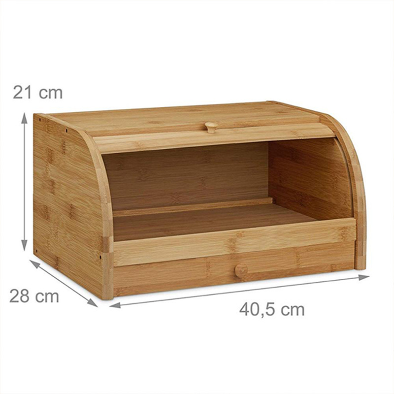 BAMBOO Bread Box Bins One Layer Food Containers Big Drawer Storage for Home Accessories