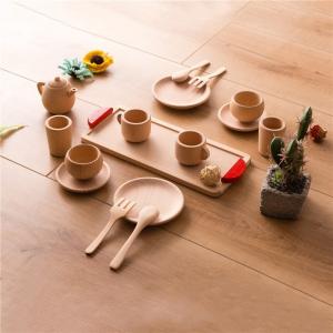 Pot Teatime Wooden Play Pots And Pans Kids ISO9001 Tableware