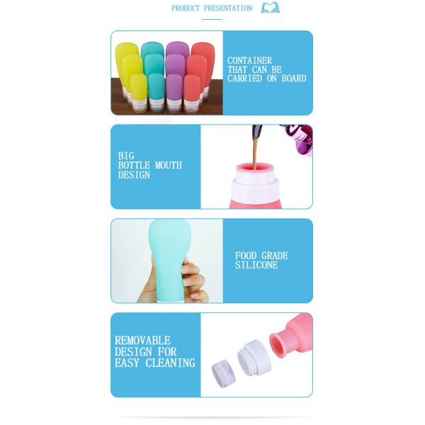 Multicolor 30ML Silicone Travel Shampoo And Conditioner Bottles