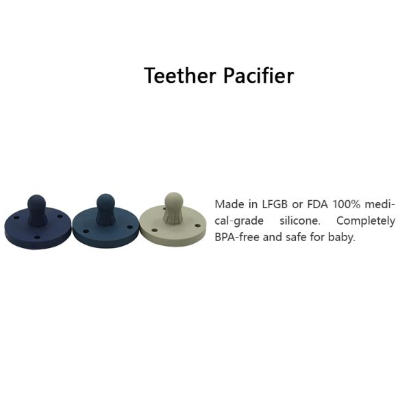 Soft Elastic Sanitary CPSIA Baby Teething Pacifier Laser Printed Logo