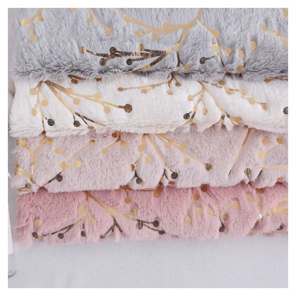 Recycled High Quality Custom PV Velvet Branch Pattern Bronzing 100 Polyester Knitted Velvet Fabric Winter for Sale