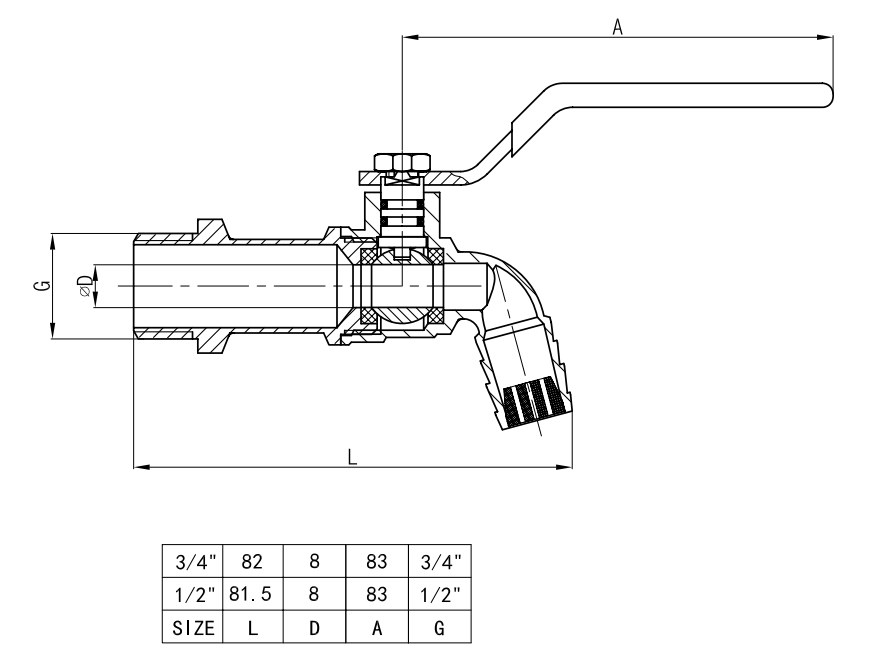 Natural Colour Surface ISO14001 Hose Shut Off Valve 1.6Mpa Water Hose Valve